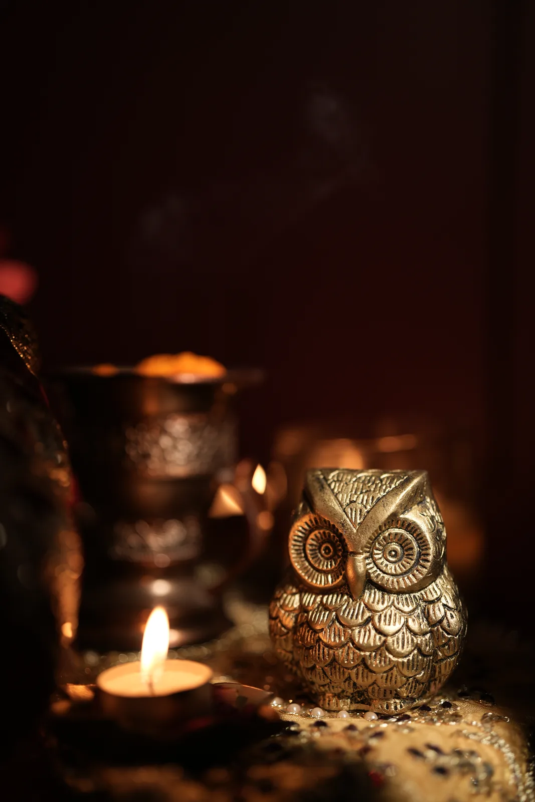 The small brass owl keepsake.